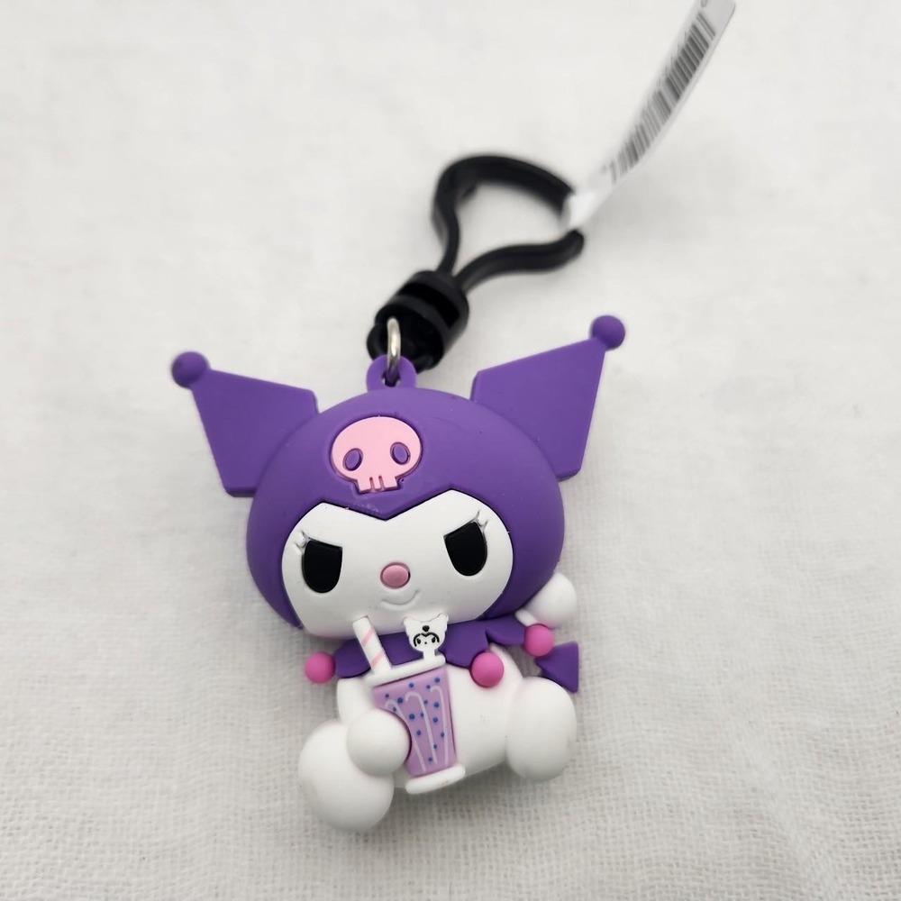 Sanrio Kuromi Boba Bubble Tea Purple Figural Keychain Bag Charm 2023